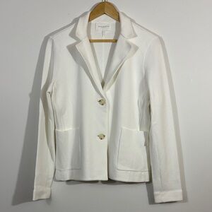 Ann Taylor Cream Blazer with Button Detail